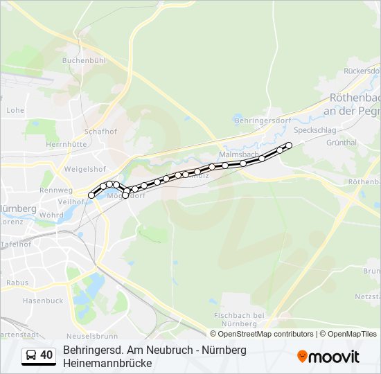 40 bus Line Map