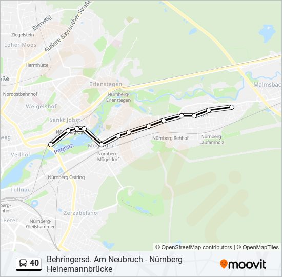 40 bus Line Map