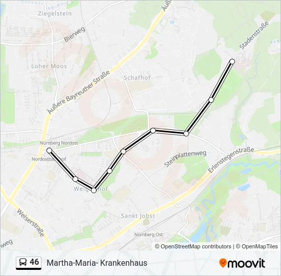 Автобус 46: карта маршрута