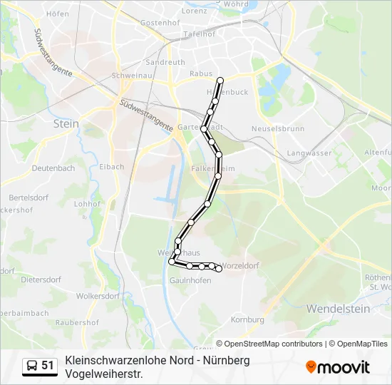 Автобус 51: карта маршрута