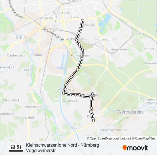 51 bus Line Map