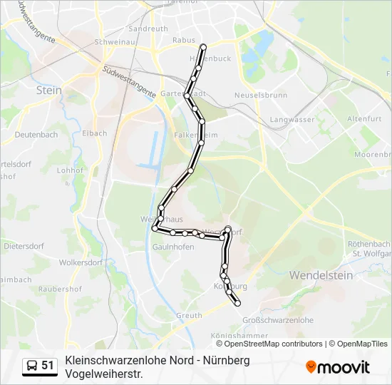 Автобус 51: карта маршрута