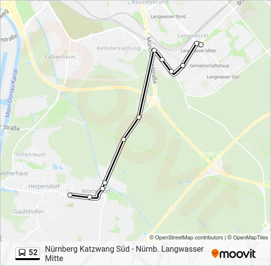 Автобус 52: карта маршрута