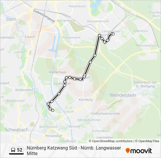 Автобус 52: карта маршрута