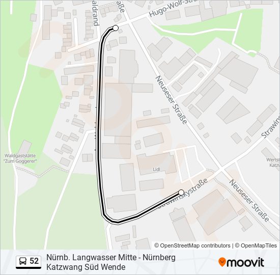 52 bus Line Map