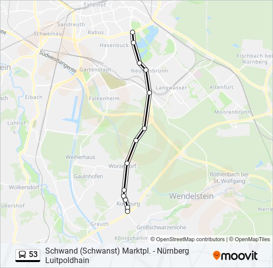 53 bus Line Map