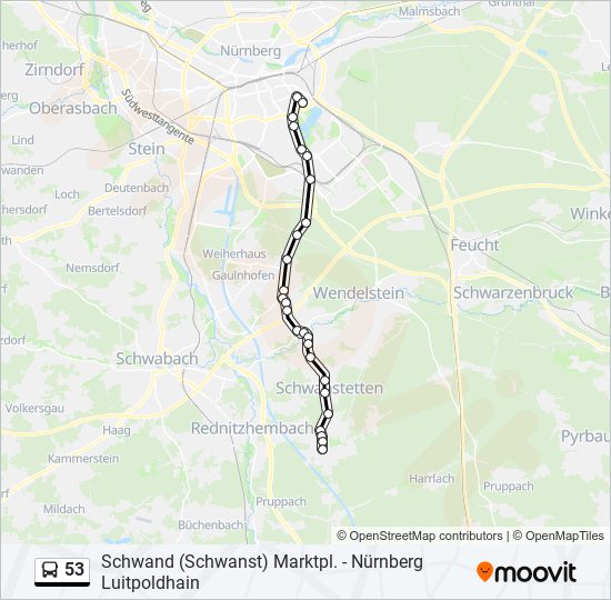 Автобус 53: карта маршрута