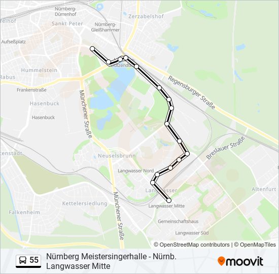 55 bus Line Map