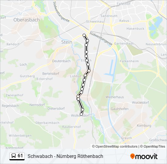 61 bus Line Map