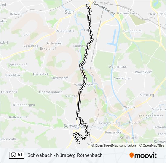 61 bus Line Map