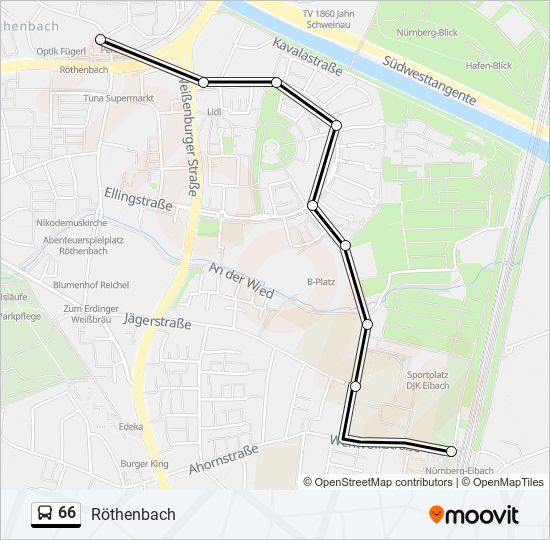 66 bus Line Map