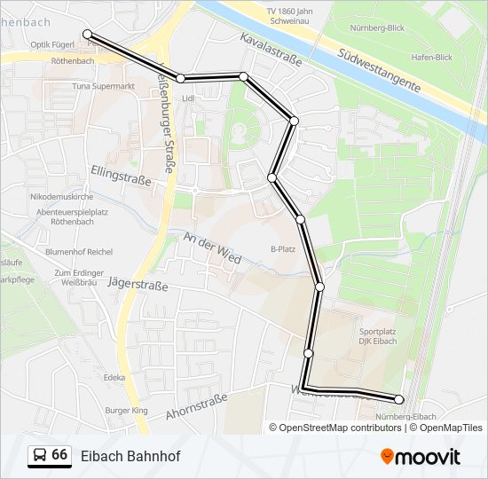 66 bus Line Map