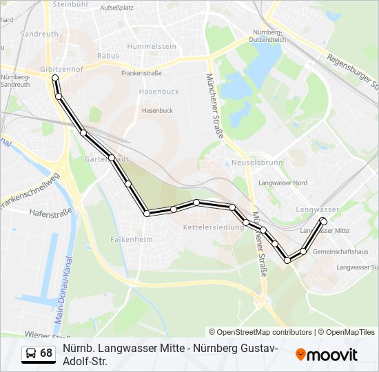 68 bus Line Map