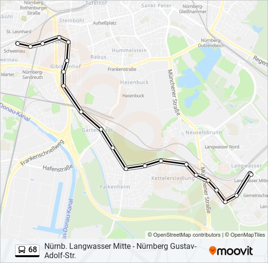 68 bus Line Map