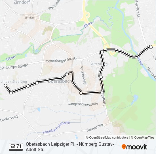 71 bus Line Map