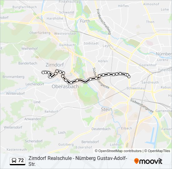Buslinie 72 Karte
