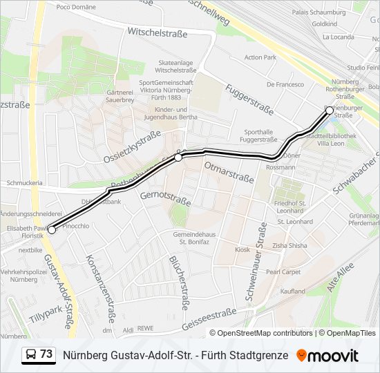 73 bus Line Map