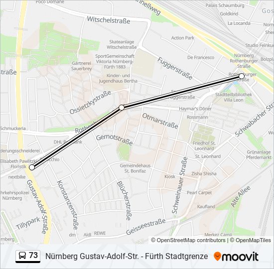 73 bus Line Map