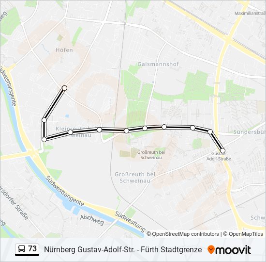 73 bus Line Map