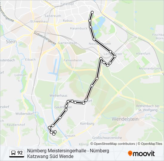 92 bus Line Map