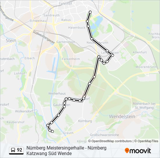 92 bus Line Map