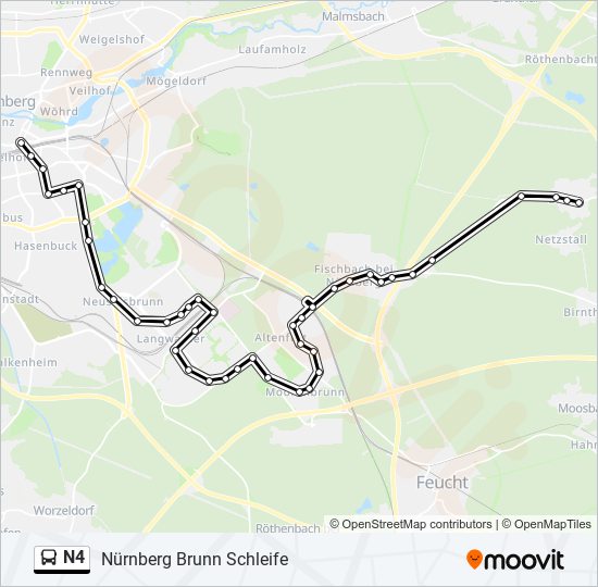 Автобус N4: карта маршрута