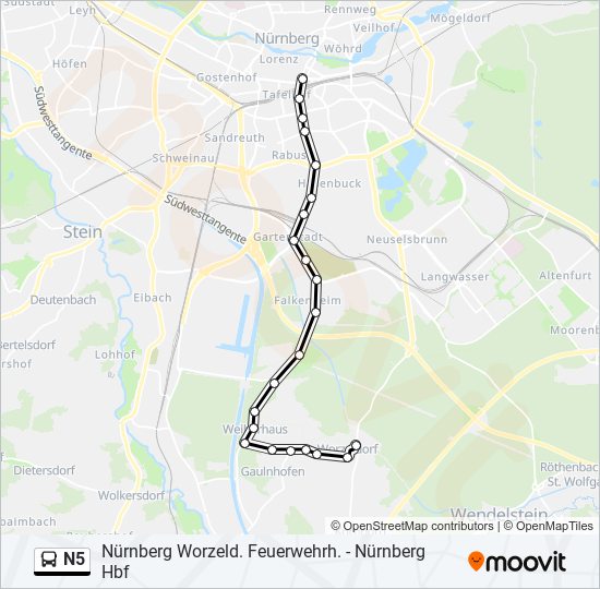 N5 bus Line Map