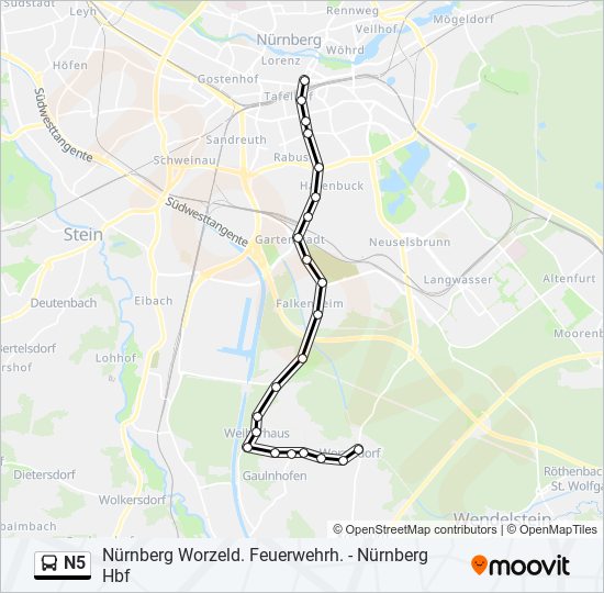 N5 bus Line Map