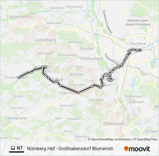 Автобус N7: карта маршрута