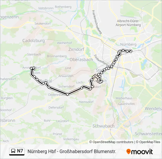 Автобус N7: карта маршрута