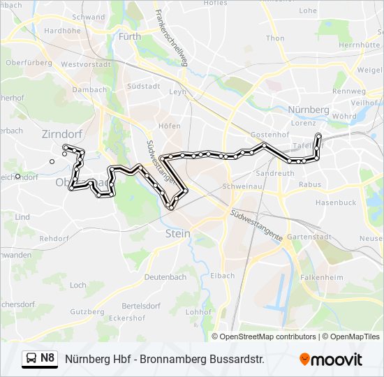 Автобус N8: карта маршрута