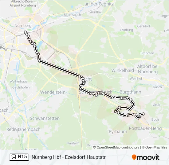 N15 Bus Line Map