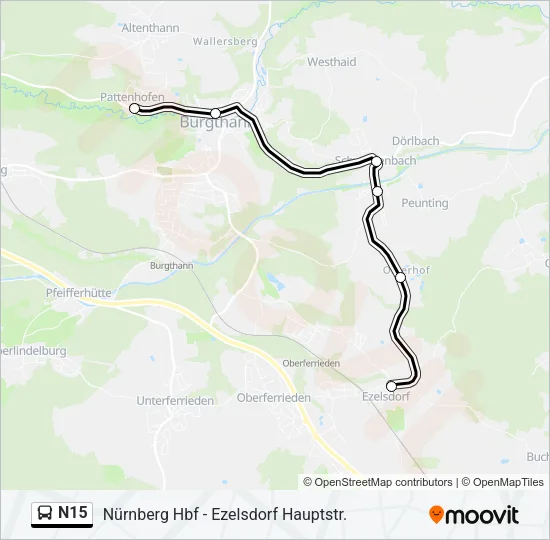 N15 Bus Line Map