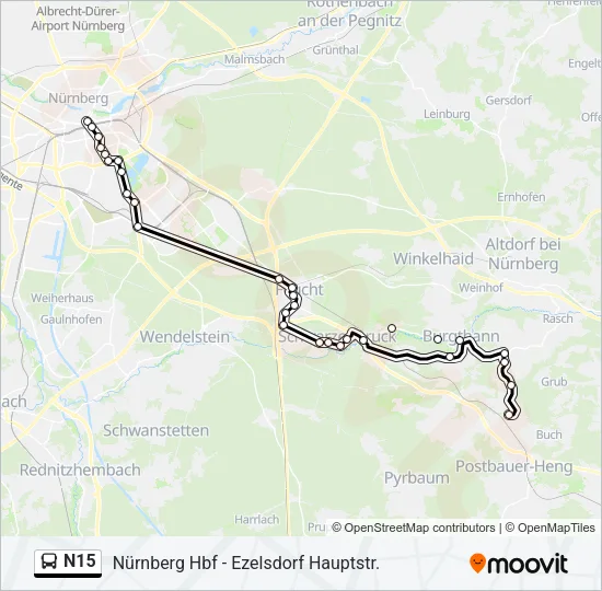 N15 Bus Line Map