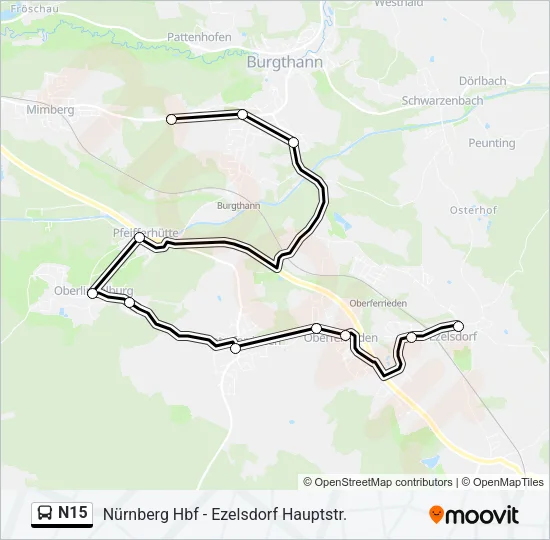 N15 Bus Line Map