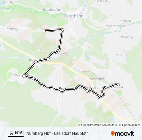 N15 bus Line Map