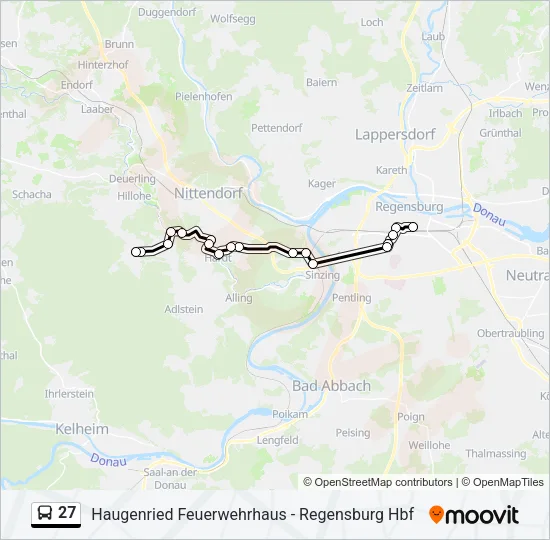 Автобус 27: карта маршрута