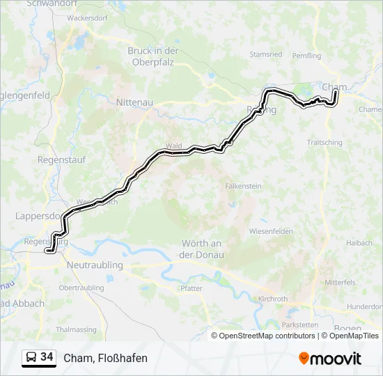 Автобус 34: карта маршрута