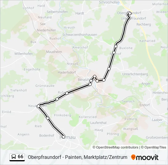 66 Bus Line Map