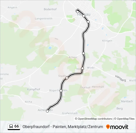 66 Bus Line Map