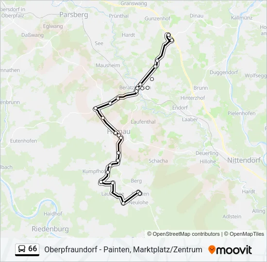 66 Bus Line Map