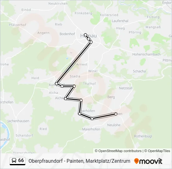 Автобус 66: карта маршрута