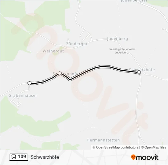 Автобус 109: карта маршрута