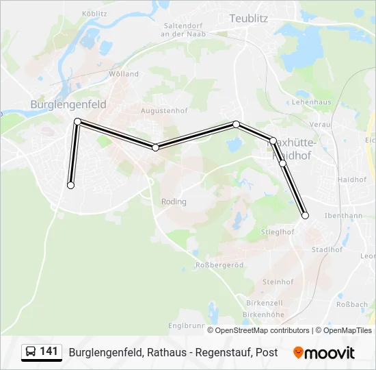 Автобус 141: карта маршрута