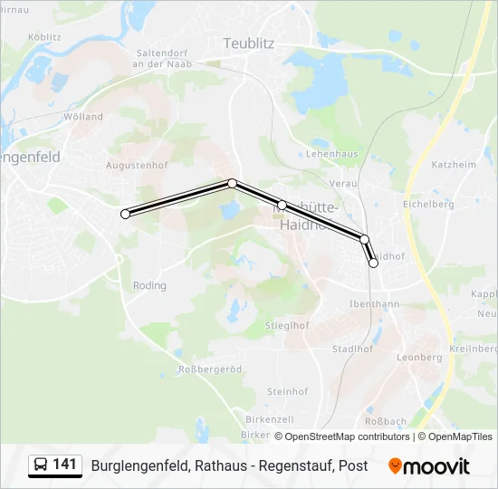 Автобус 141: карта маршрута