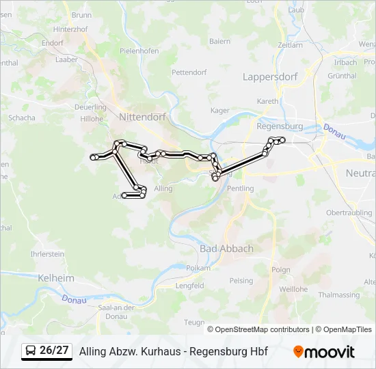 Автобус 26/27: карта маршрута