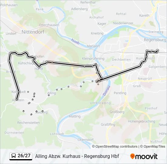 Автобус 26/27: карта маршрута