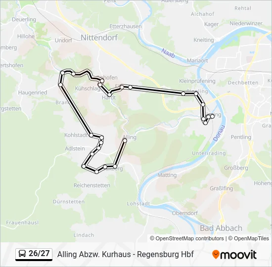 Автобус 26/27: карта маршрута