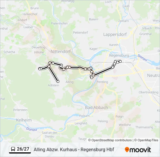 Автобус 26/27: карта маршрута