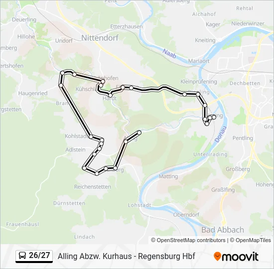 Автобус 26/27: карта маршрута